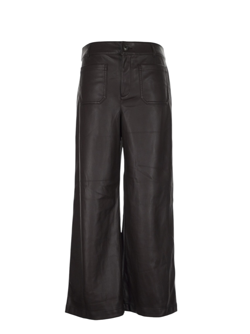 Loft The Palmer Wide Leg Vegan Leather Pants Size 10 Brown Fall Going Out NWT